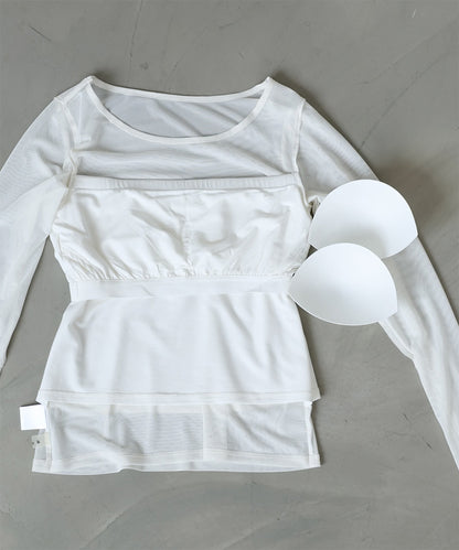 インナー付きシアーカットソー