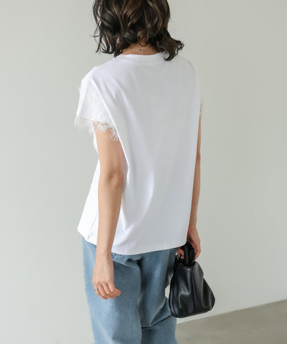 ショルダーレースカットソー