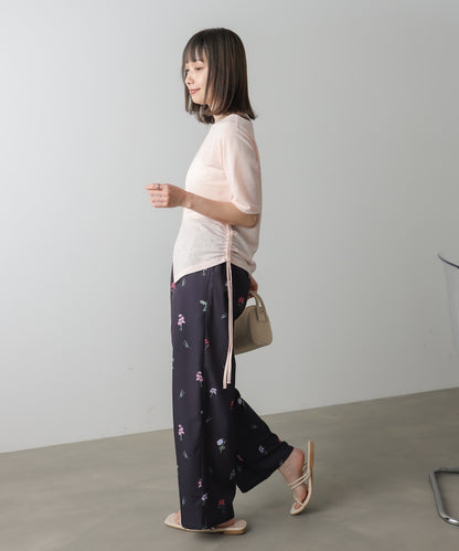 シアーリボンヘムスリットトップス