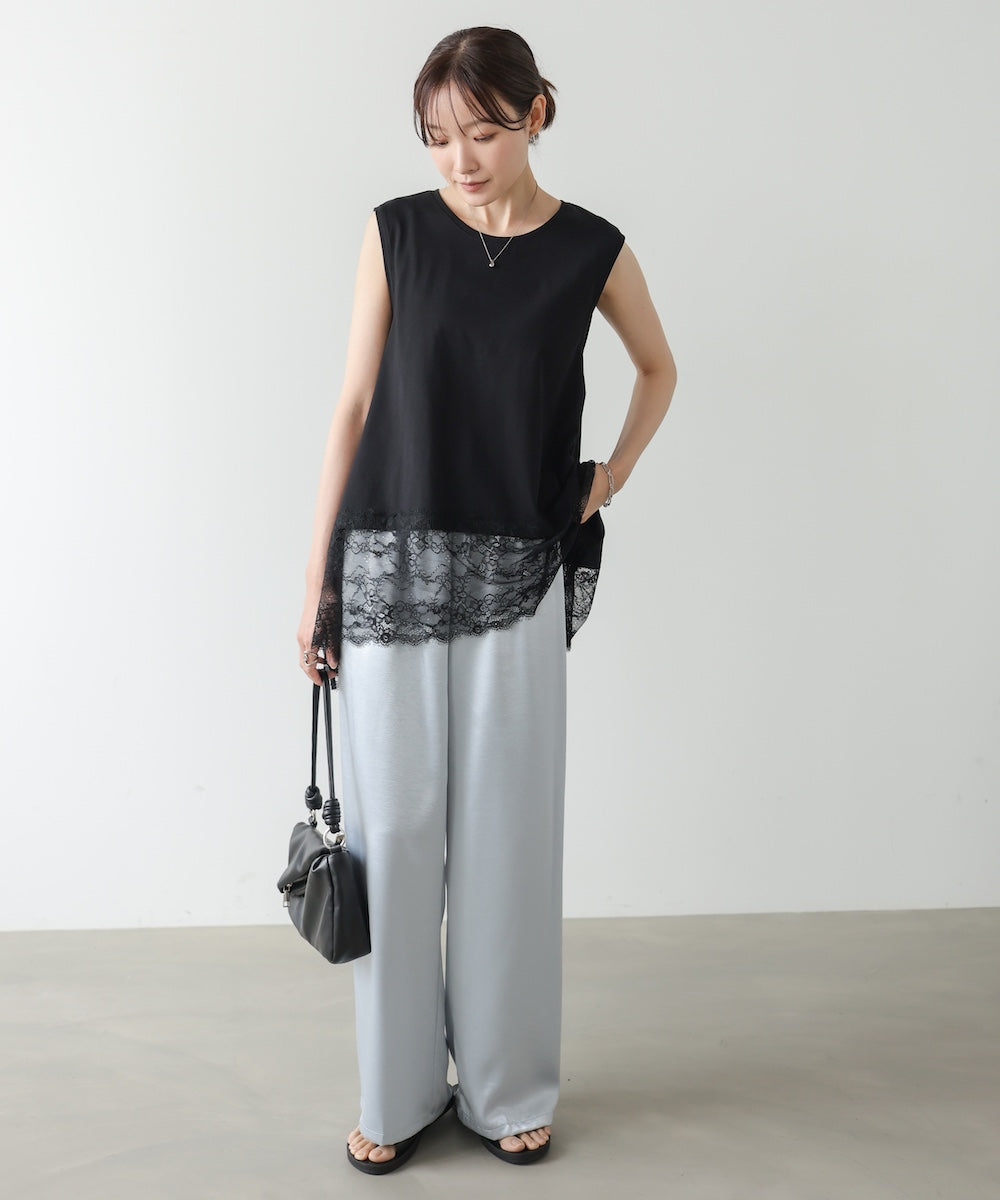 レース切り替えカットソー