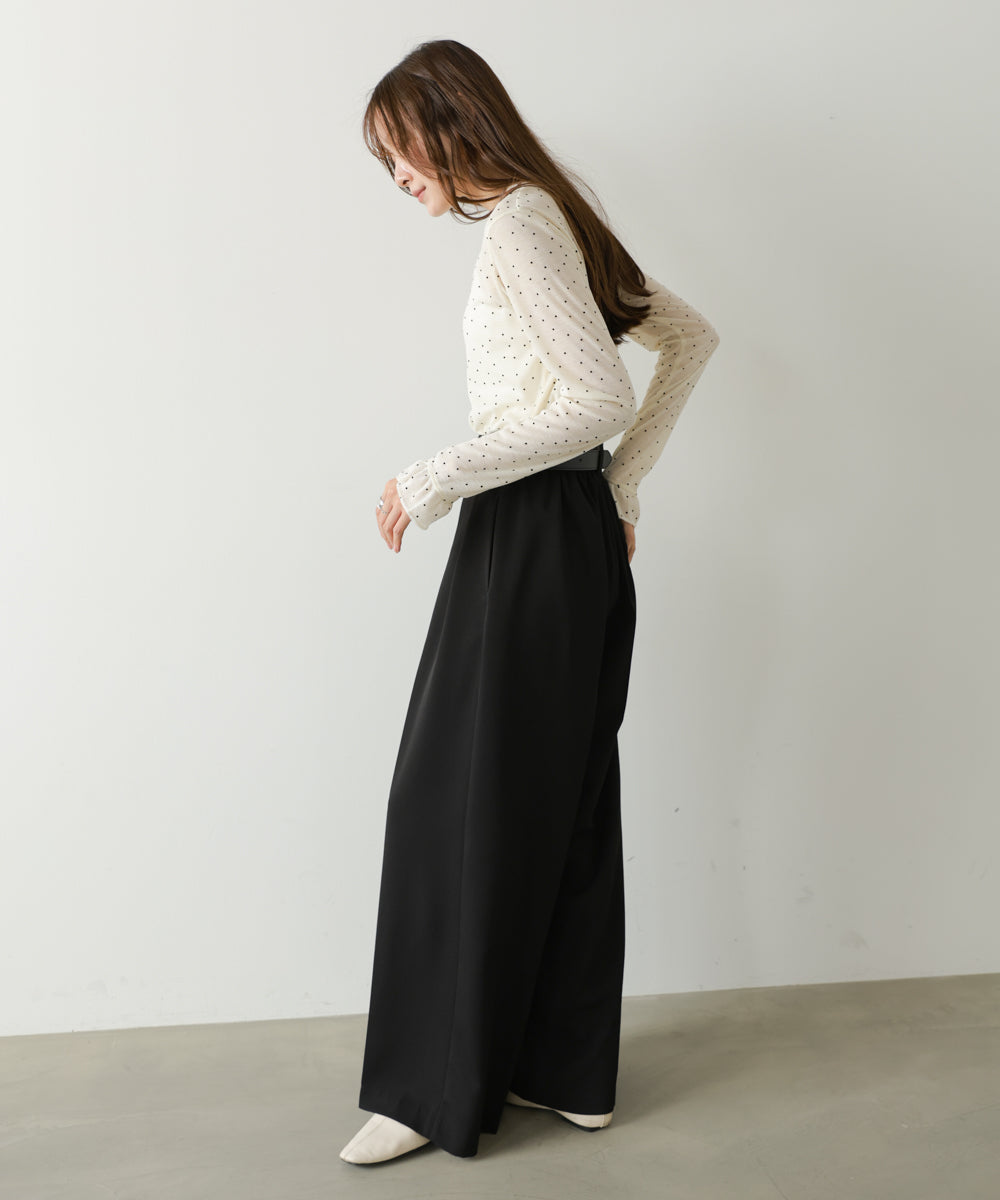 シアードットフリルカットソー