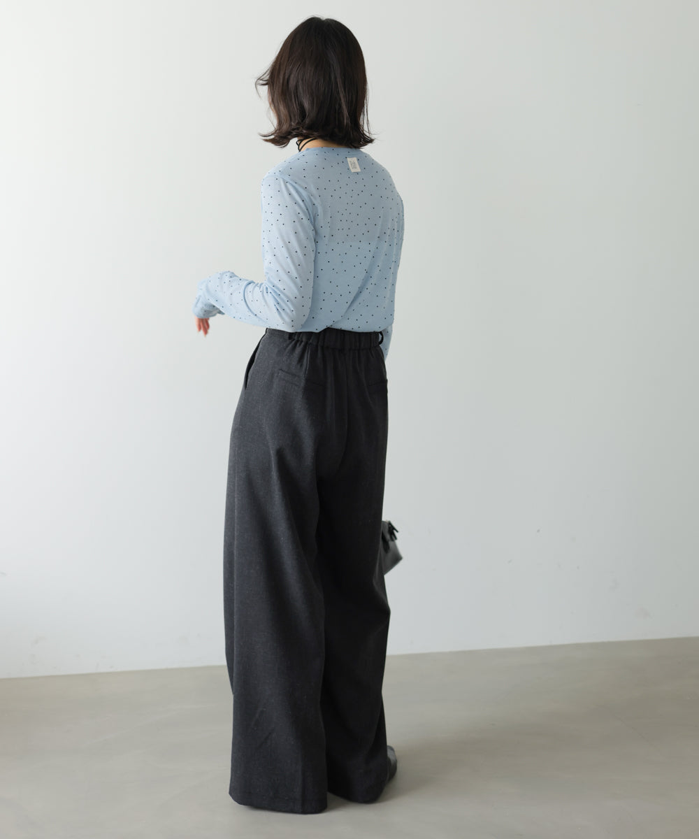 シアードットフリルカットソー
