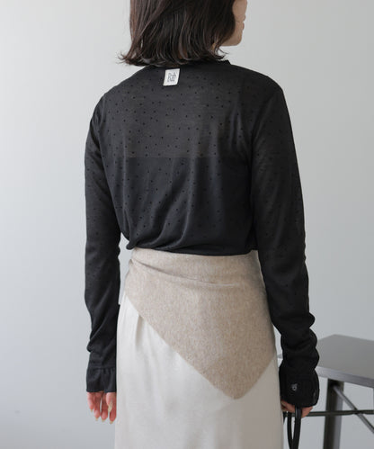 シアードットフリルカットソー