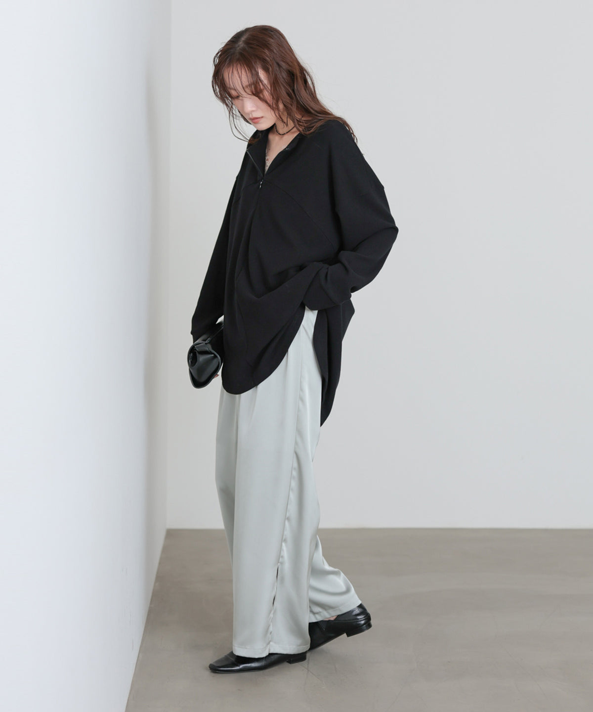 ハーフジッププルオーバー