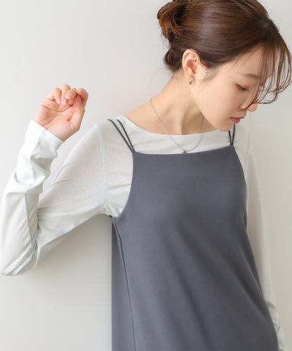 裾レース付きキャミワンピース