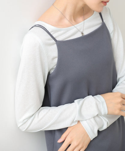 裾レース付きキャミワンピース