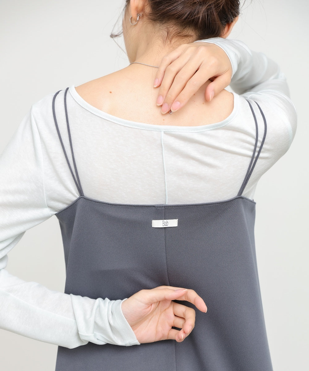 裾レース付きキャミワンピース