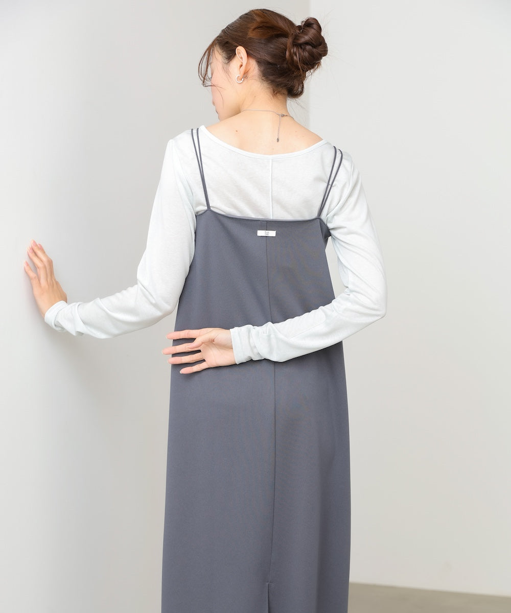 裾レース付きキャミワンピース