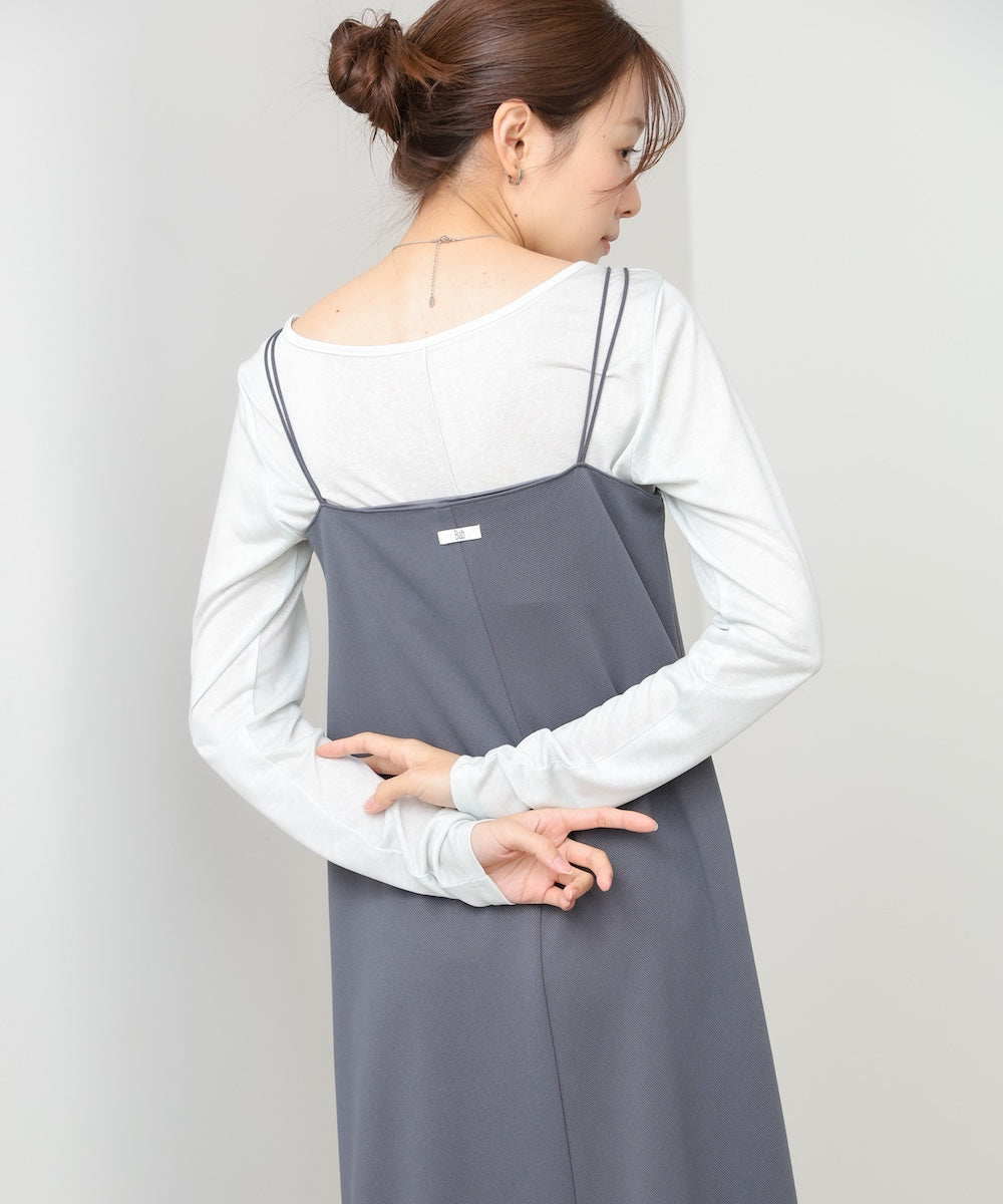 裾レース付きキャミワンピース