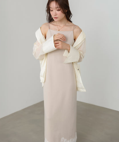 裾レース付きキャミワンピース