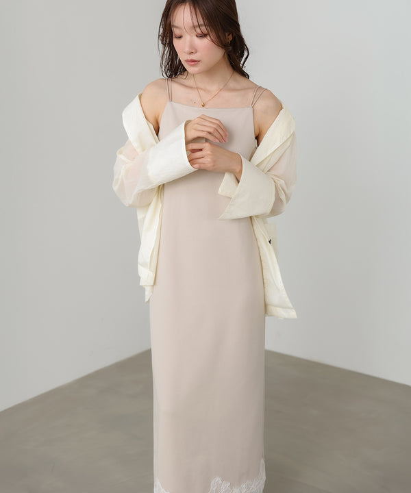 裾レース付きキャミワンピース