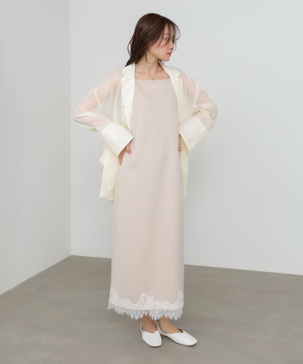 裾レース付きキャミワンピース