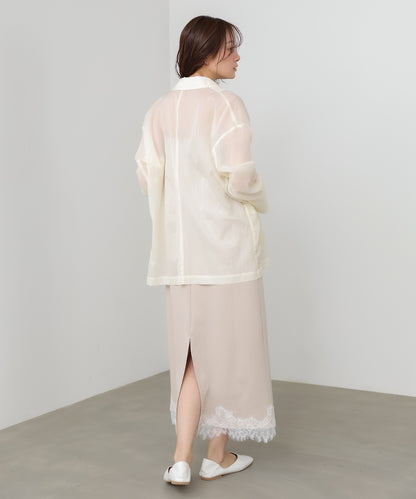 裾レース付きキャミワンピース