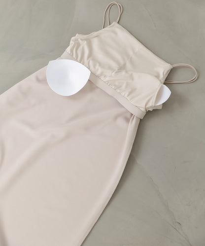 裾レース付きキャミワンピース