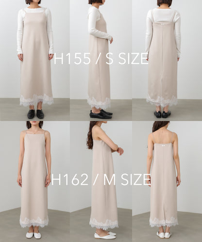 裾レース付きキャミワンピース