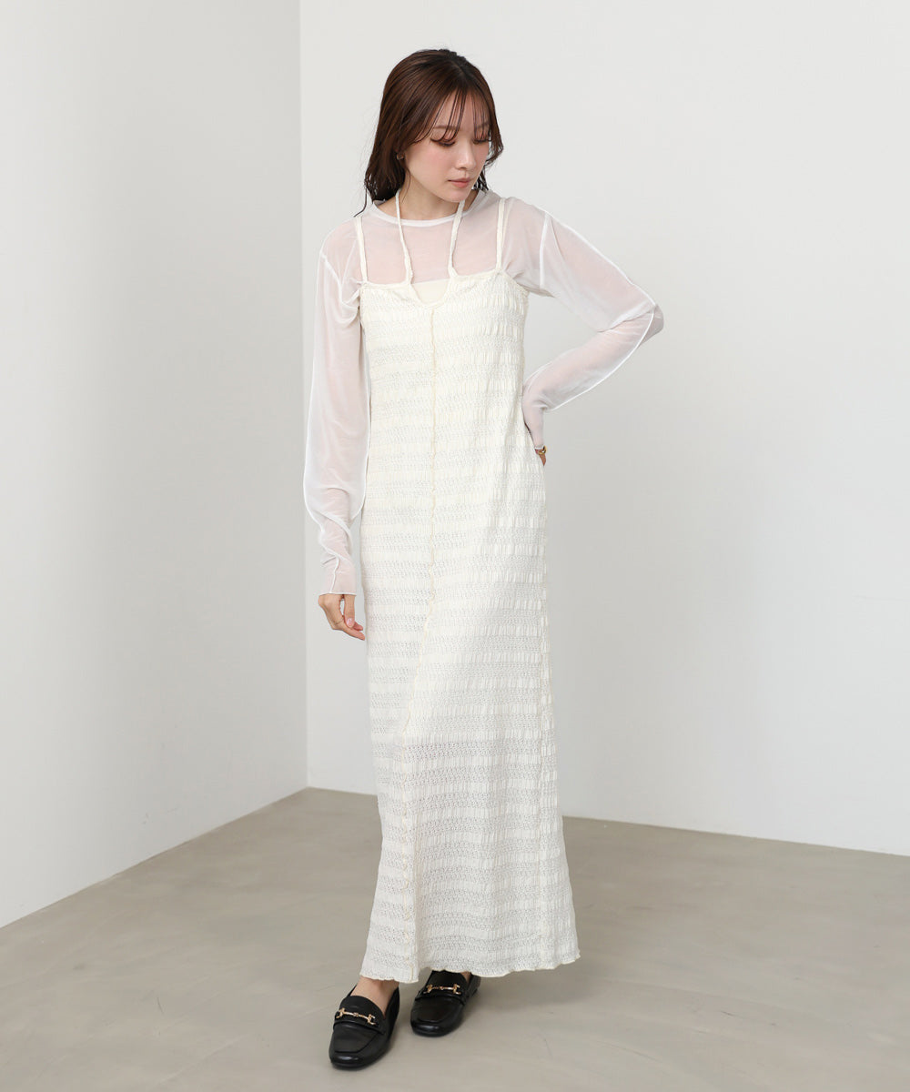 配色メローカーディガン＋ワンピースＳＥＴ