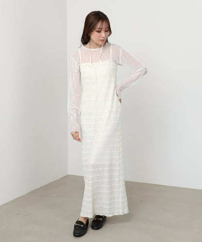 配色メローカーディガン＋ワンピースＳＥＴ