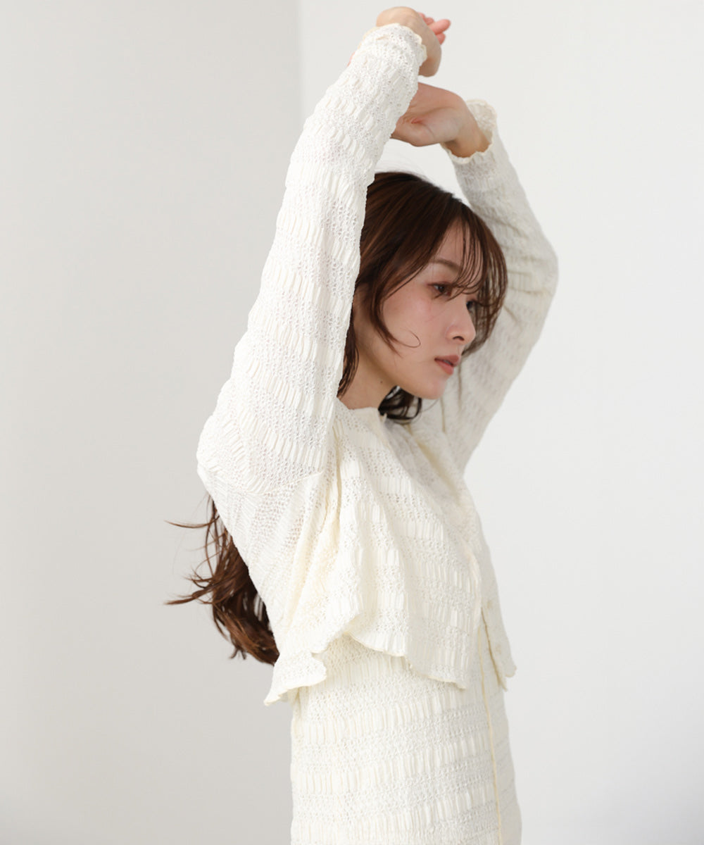 配色メローカーディガン＋ワンピースＳＥＴ