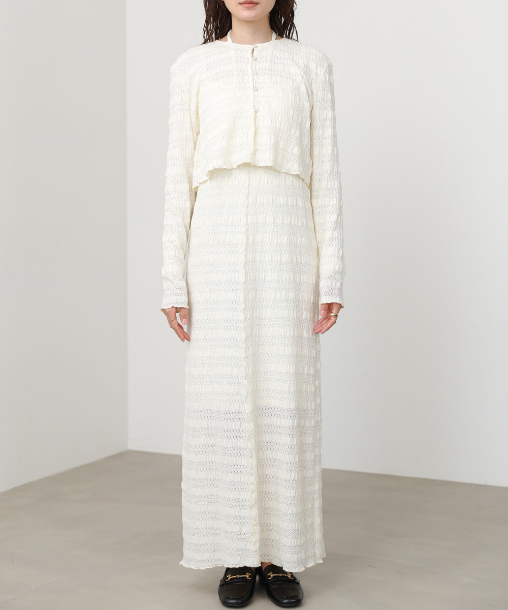 配色メローカーディガン＋ワンピースＳＥＴ