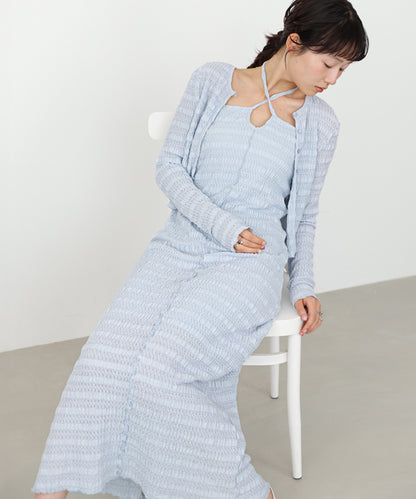 配色メローカーディガン＋ワンピースＳＥＴ