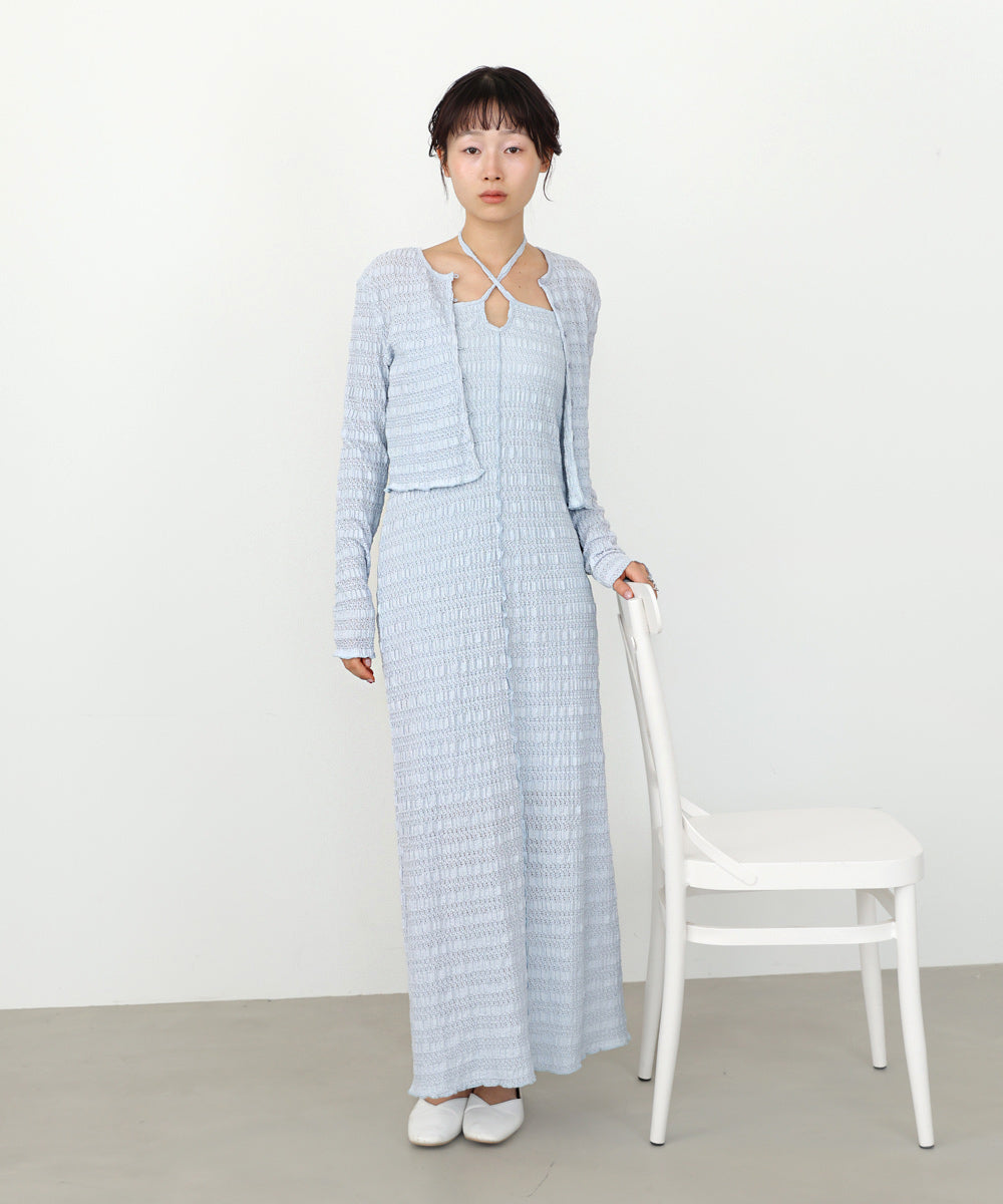 配色メローカーディガン＋ワンピースＳＥＴ