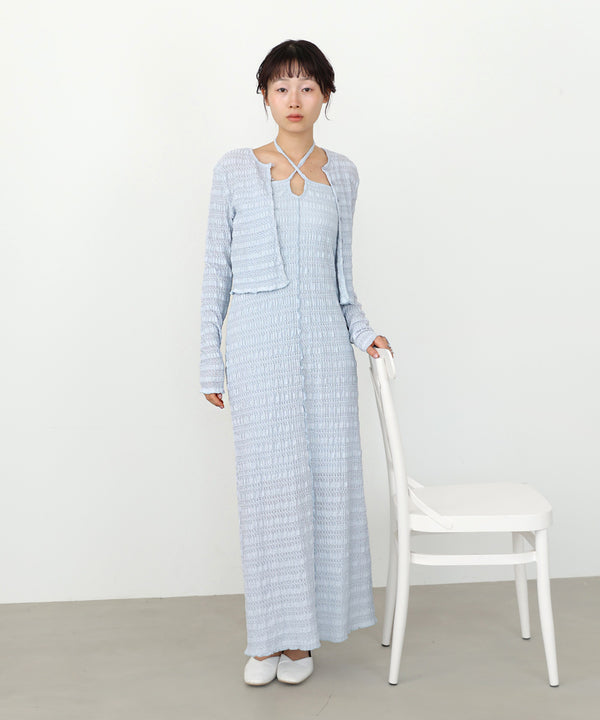 配色メローカーディガン＋ワンピースＳＥＴ