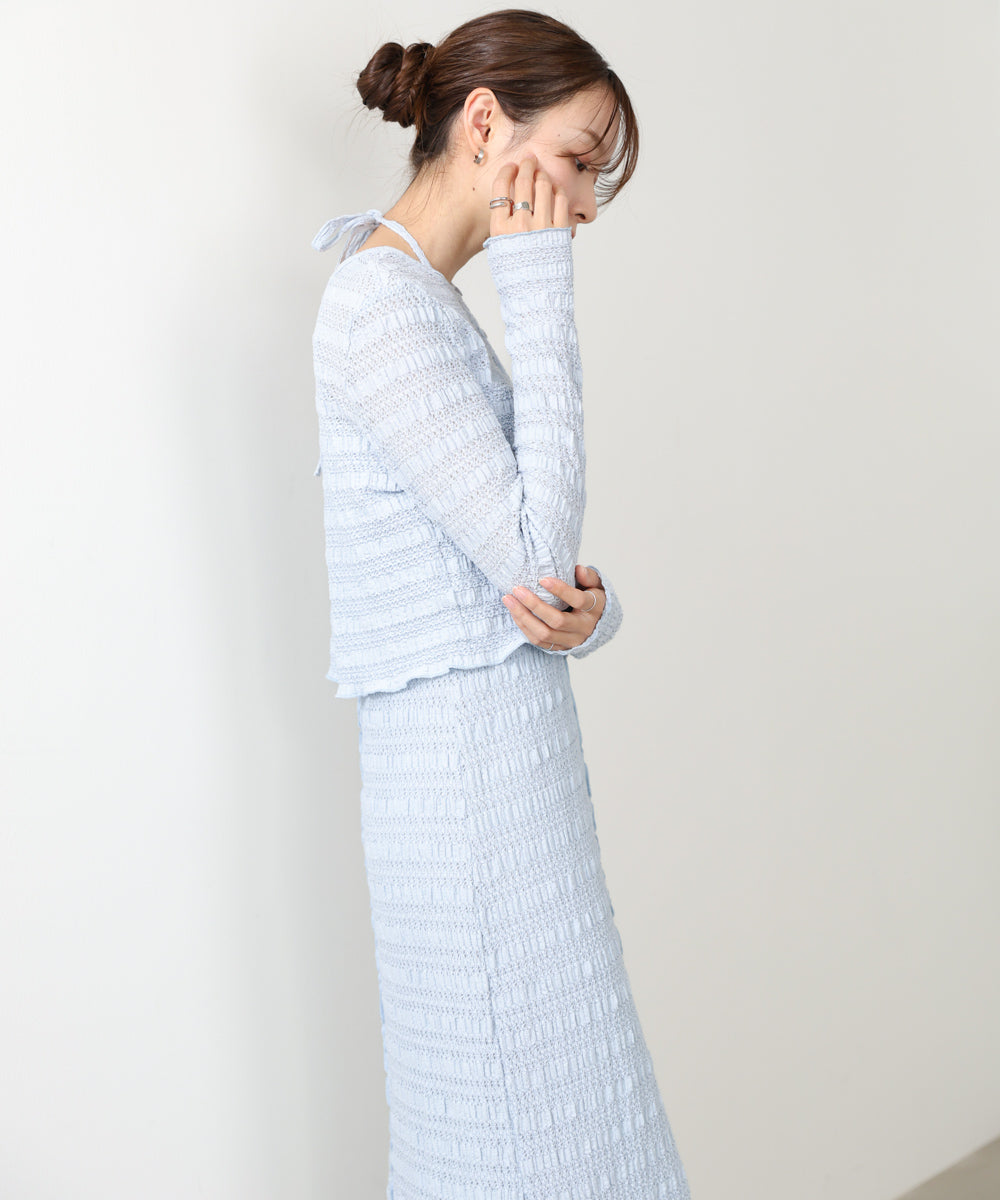 配色メローカーディガン＋ワンピースＳＥＴ