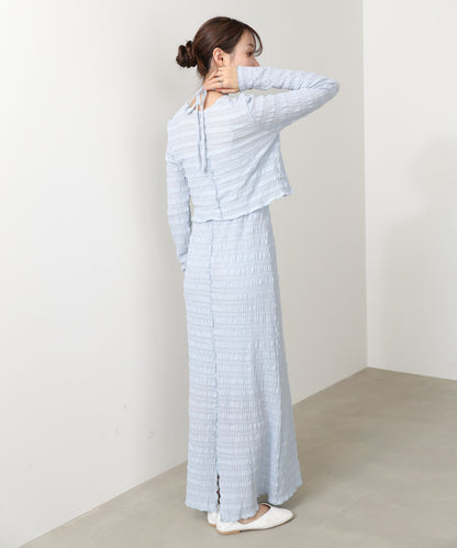 配色メローカーディガン＋ワンピースＳＥＴ