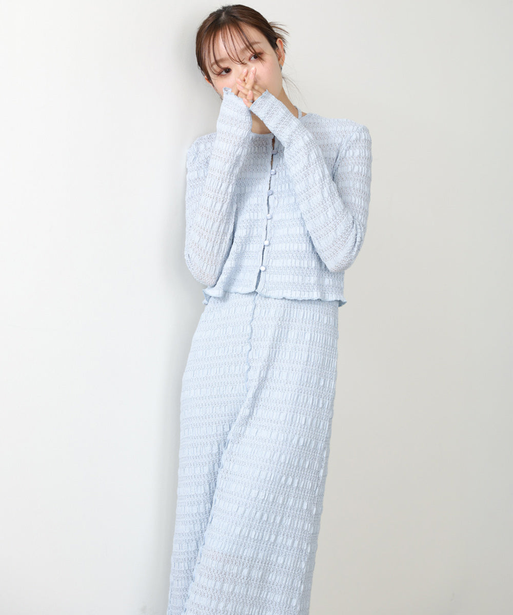 配色メローカーディガン＋ワンピースＳＥＴ