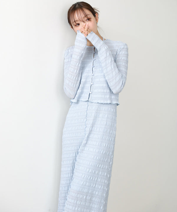 配色メローカーディガン＋ワンピースＳＥＴ