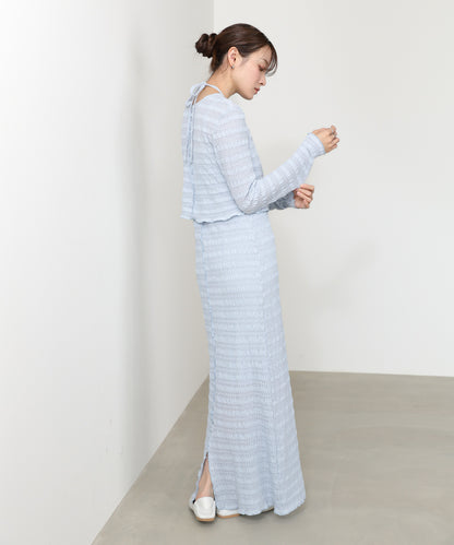 配色メローカーディガン＋ワンピースＳＥＴ