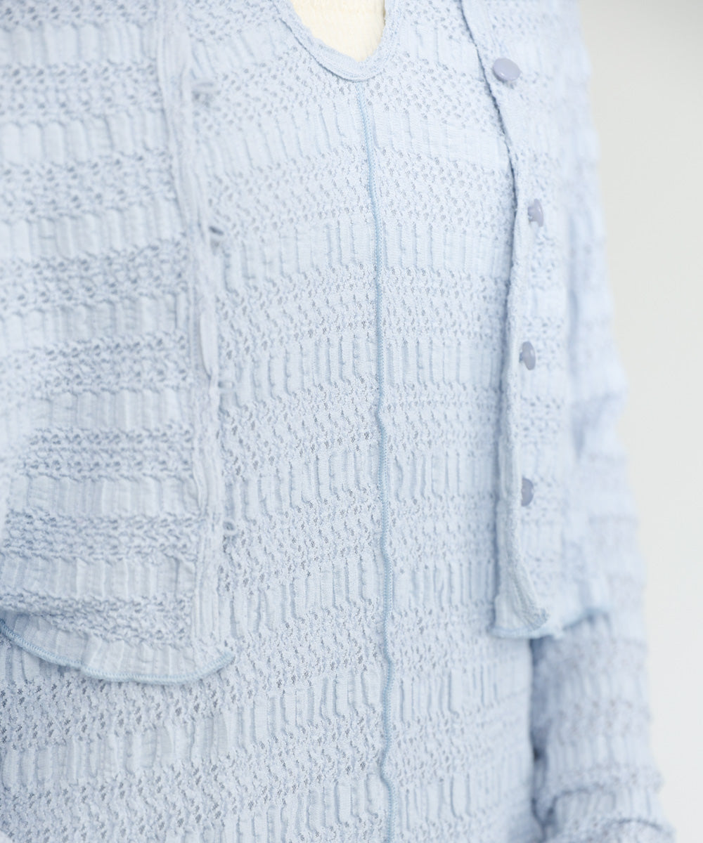 配色メローカーディガン＋ワンピースＳＥＴ