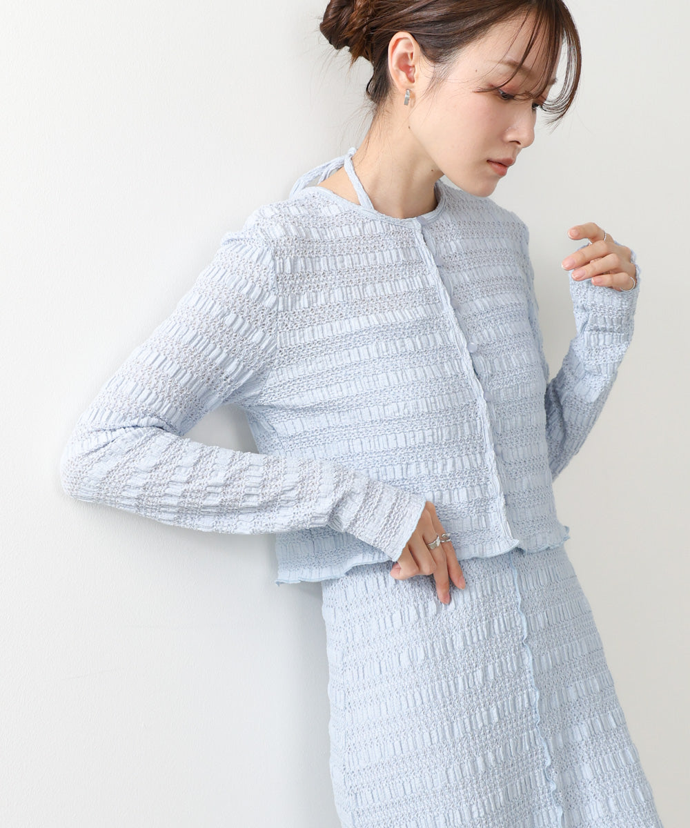 配色メローカーディガン＋ワンピースＳＥＴ