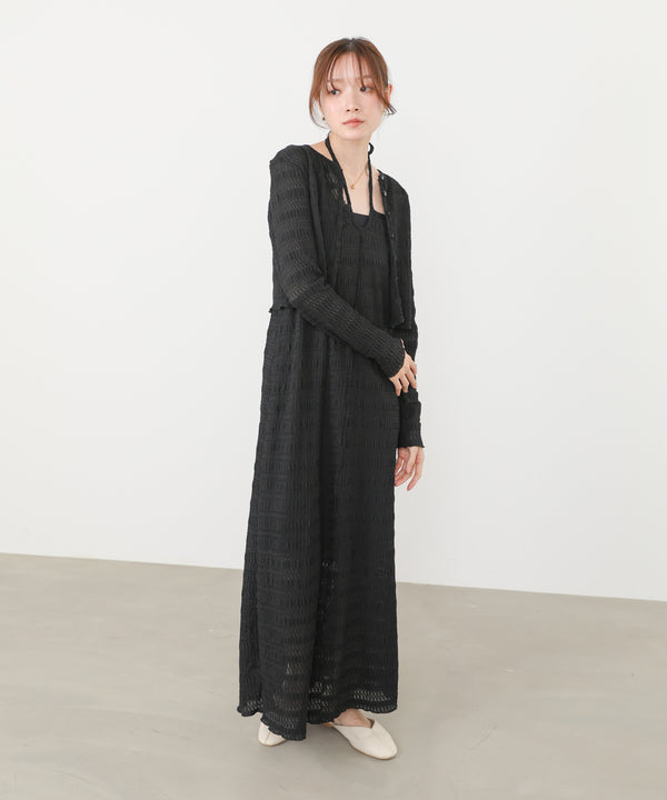 配色メローカーディガン＋ワンピースＳＥＴ