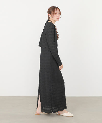 配色メローカーディガン＋ワンピースＳＥＴ