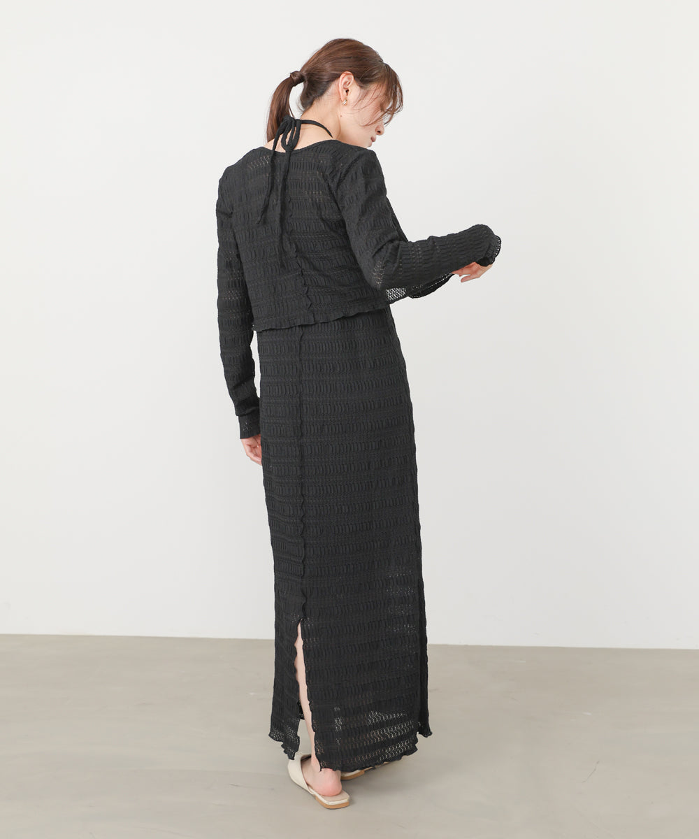 配色メローカーディガン＋ワンピースＳＥＴ