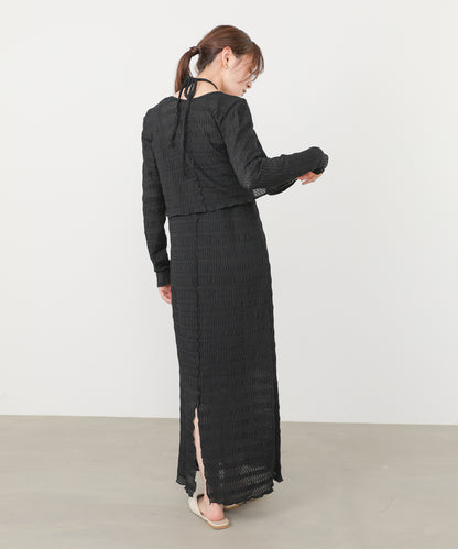 配色メローカーディガン＋ワンピースＳＥＴ