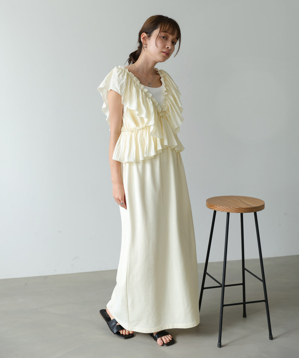 マルチWAYフリルスウェットワンピース