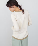 配色レイヤードドレープカーディガン