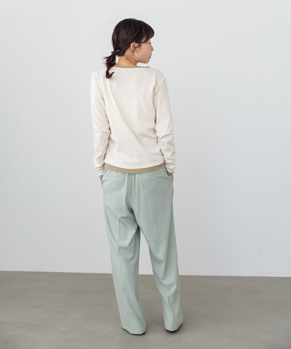 配色レイヤードドレープカーディガン