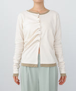 配色レイヤードドレープカーディガン