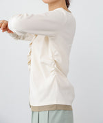 配色レイヤードドレープカーディガン