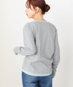 配色レイヤードドレープカーディガン