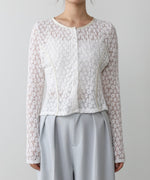 カットジャガードフラワーカーディガン