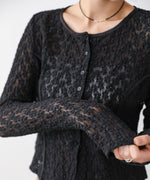 カットジャガードフラワーカーディガン