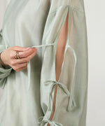 SLEEVE RIBBON SHEER BLOUSE