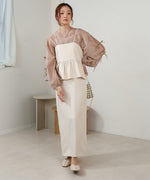 SLEEVE RIBBON SHEER BLOUSE