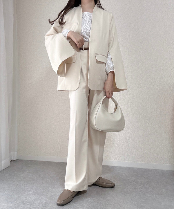 SLACKS WITH SIDE TUCK BELT