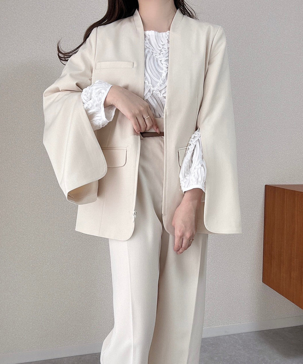 SLACKS WITH SIDE TUCK BELT