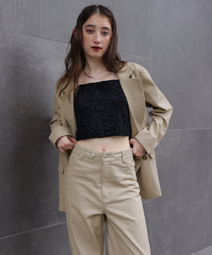 コード刺繍ベロアビスチェ